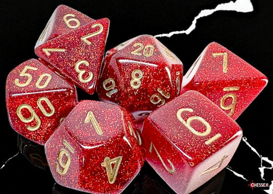 Glitter Mega-hedral Ruby 7-Die Set
