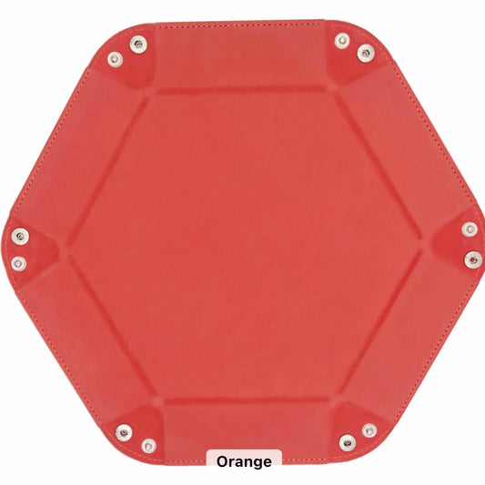 Dice Tray - Orange Hexagon