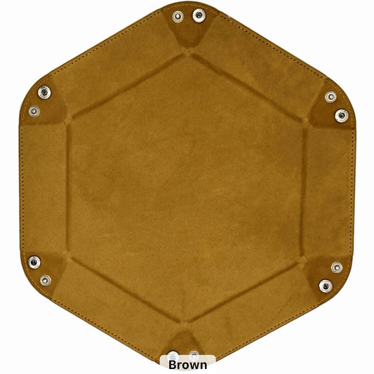 Dice Tray - Brown Hexagon