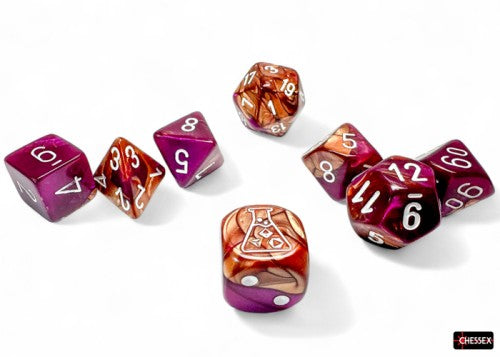 Gemini Copper-Purple/White Polyhedral 7-Die Set