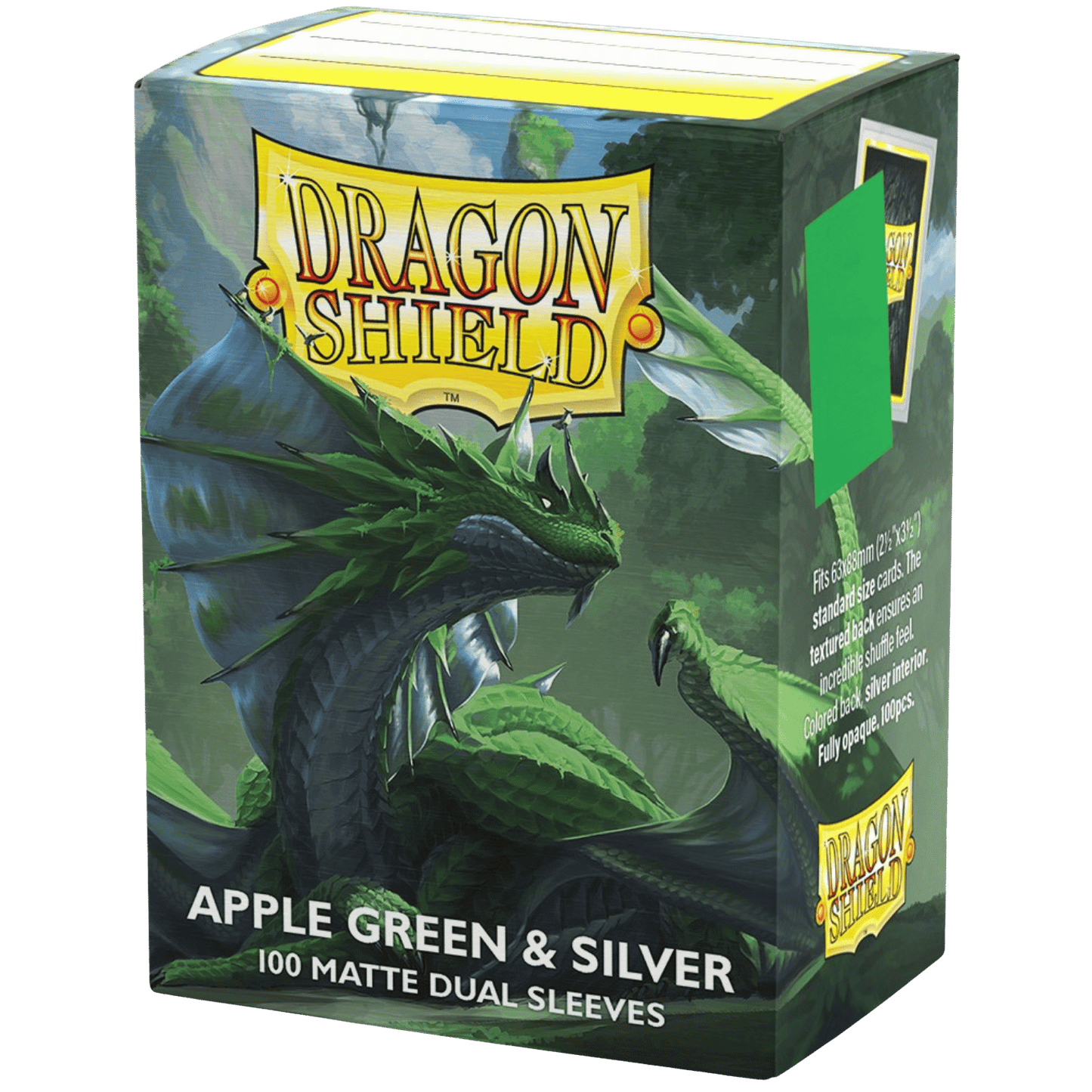 Dragon Shield: Apple Green & Silver Matte Dual Sleeves 100 ko