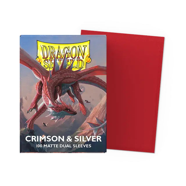 Dragon Shield: Crimson & Silver Matte Dual Sleeves 100 ko