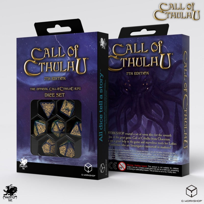 Call of Cthulhu: Blue-Green and Gold Dice Set