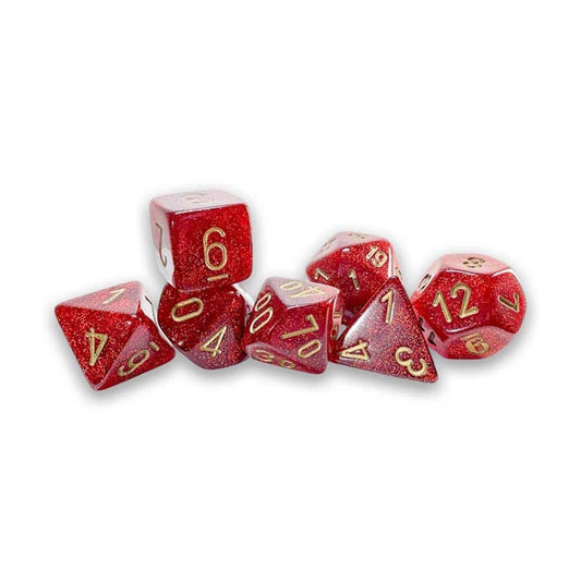 Glitter Mega-hedral Ruby 7-Die Set