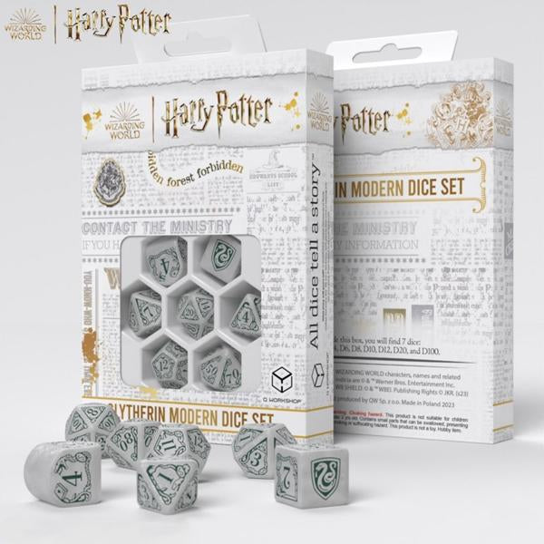 Harry Potter - Slytherin Modern Dice Set - White
